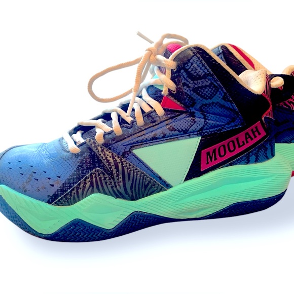 Moolah Basketball Shoes - Press Break True Blue / Aqua / Rose Violet - Picture 3 of 10